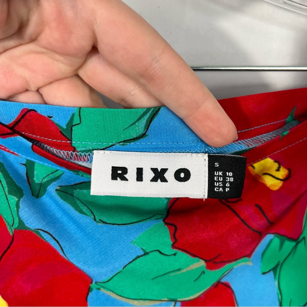 RIXO London Colorful Hibiscus Silk Maxi Skirt Small Tropical Travel NWOT S - Picture 3 of 5